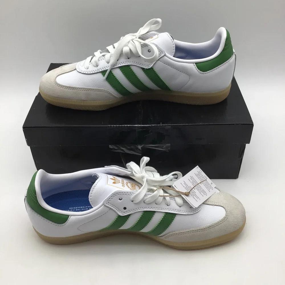 Adidas Samba ADV White Green Gum Men Size 9 Skateboarding Shoes JP8522 NEW